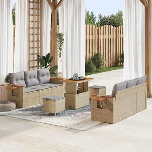Kerti Kanapé Szett párnával 9 pcs Beige és Világosszürke