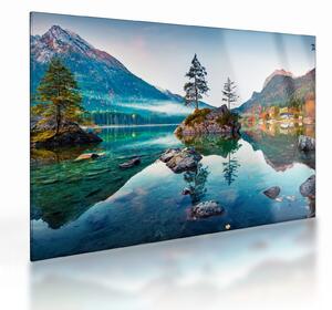 Kép - Lake Hintersee, Bajor - Alpok, Ausztria (üvegen) (70x50 cm)