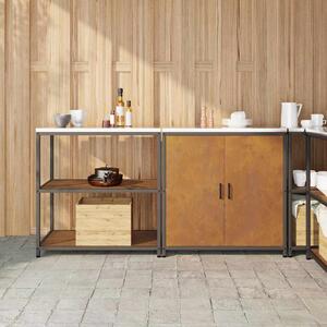 Konyhai Tároló Készlet polcokkal 2 pcs Rozsdás 180 x 50 x 92 cm
