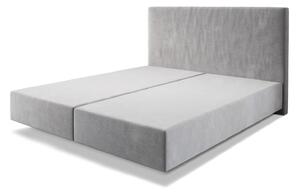 DELIFE Boxspring ágy Dream-Well 180x200 szürke mikrovelúr lábak nélkül
