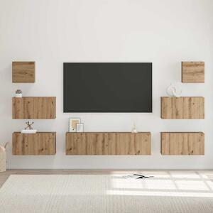 TV szekrény garnitúra 8 db Artisan tölgy Szerelt Fa