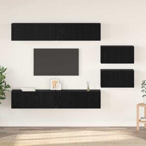 TV szekrény garnitúra 6 pcs Fekete tölgy Faanyag