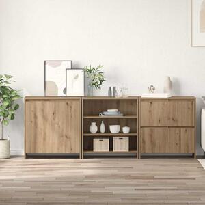 Oldalszekrények 3 pcs kézműves tölgy 70 x 41 x 75 cm Faanyag
