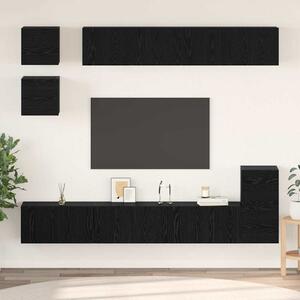 TV szekrény garnitúra 8 pcs Fekete tölgy Faanyag