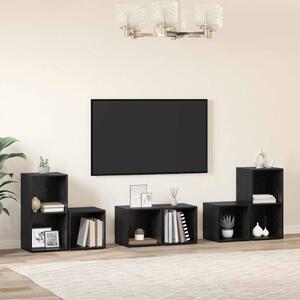TV szekrény garnitúra 6 pcs Fekete tölgy Faanyag