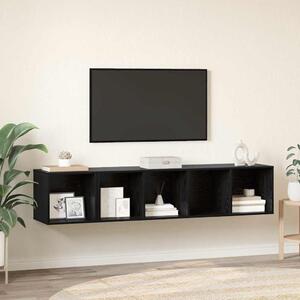 TV Szekrény Szett 2 pcs Musta tammi 37 x 37 x 142.5 cm Faanyag