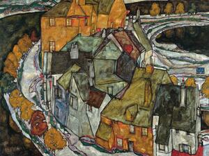 Festmény reprodukció Island City (Crescent of Houses) - Egon Schiele, (40 x 30 cm)