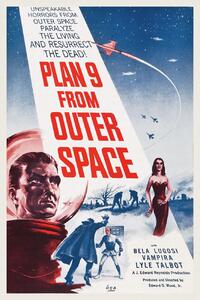 Festmény reprodukció Plan 9 from Outer Space (Vintage Cinema / Retro Movie Theatre Poster / Horror & Sci-Fi), (26.7 x 40 cm)