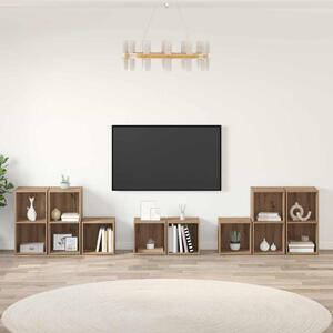TV Szekrény Szett 8 pcs Artisan tölgy 37 x 35 x 72 cm Faanyag