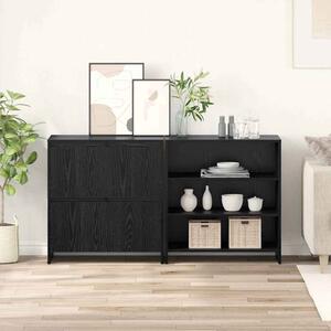 Oldalszekrények 2 pcs Musta tammi 70 x 41 x 75 cm Faanyag