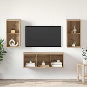 TV szekrény garnitúra kézműves tölgy 37 x 37 x 107 cm Faanyag