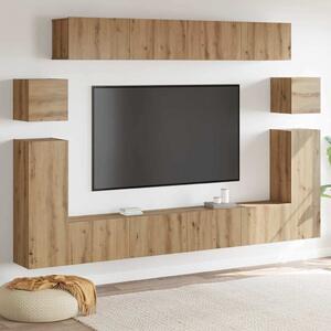 TV egységek Falra szerelhető 4 pcs Artisan tölgy Faanyag