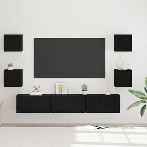 TV szekrény garnitúra 7 pcs Fekete tölgy Faanyag