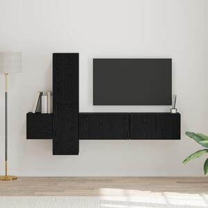TV szekrény garnitúra 5 pcs Fekete tölgy Faanyag