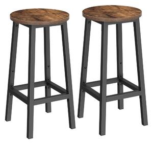 Set 2 scaune de bar, Barnet, Vasagle, Negru, 32x32x65 cm