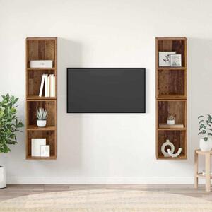 TV szekrény garnitúra 4 pcs Öreg fa 37 x 37 x 72 cm Faanyag