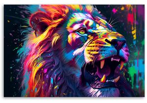 Gario Vászonkép Színes erős oroszlán Méret: 60 x 40 cm