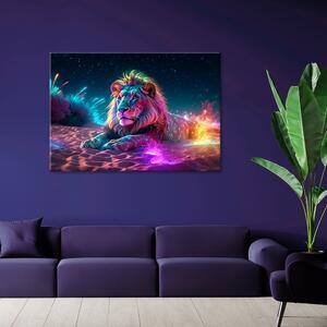 Gario Vászonkép Éjszakai égbolt és oroszlán Méret: 60 x 40 cm