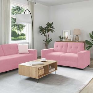 Kanapé Szett 3 pcs Rózsaszín 221 x 80 x 80 cm Bársony