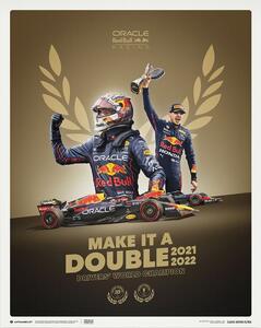 Max Verstappen - Make It A Double - 2022 F1® World Drivers' Champion Festmény reprodukció, (40 x 50 cm)