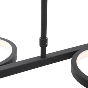 Modern függőlámpa fekete, LED-del 3 fokozatban szabályozható 5 lámpás - Vivé