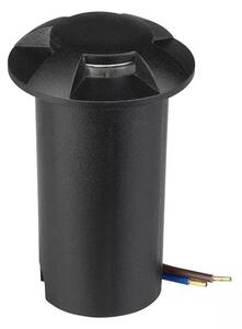 V-TAC 1W DC12V kültéri, 4 irányú talajlámpa, fekete, IP67, meleg fehér - SKU 211470