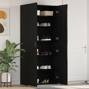 Cipőszekrény polcokkal Fekete 80 x 35.5 x 180 cm Faanyag