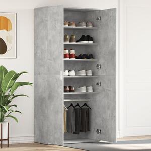 Cipőszekrény Beton Szürke 80x39x180 cm Mérnöki fa