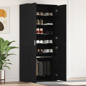 Cipőszekrény polcokkal Fekete tölgy 80 x 39 x 178 cm Faanyag