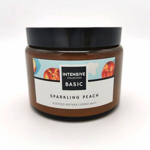 Illatgyertya, Intensive Collection, szója, fa kanóccal, 390 g - Sparkling Peach