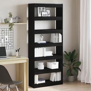 VidaXL Fekete Könyvespolc Fekete Fa 80 x 30 x 198 cm Polc