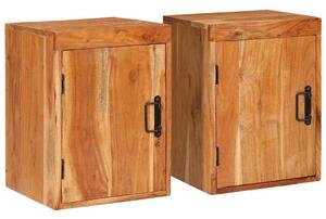 Éjjeli asztal 2 pcs Barna 35 x 33 x 48 cm Tömör Fa Akácia