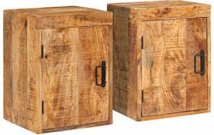 Éjjeli asztal 2 pcs Barna 35 x 33 x 48 cm Tömör Mangófát