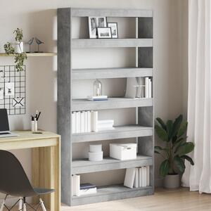 VidaXL Könyvespolc Szürke Szerelt fa 100 x 30 x 198 cm Könyvespolc