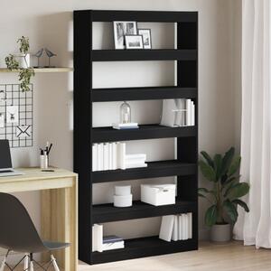VidaXL Könyvespolc Fekete Összeállított fa 100 x 30 x 198 cm Könyvespolc