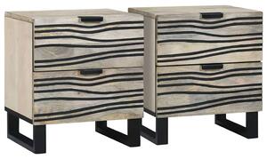 Éjjeliszekrény 2 pcs Fehér 40 x 33 x 46 cm Szerelt Fa