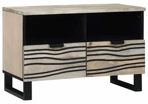 TV Szekrény fiókkal Fehér 70 x 33 x 46 cm tömör mangófa