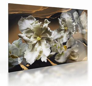 Kép - Orchidea virágok márvány háttérrel (üvegen) (70x50 cm)