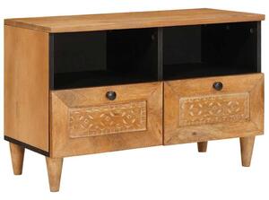 TV szekrény fiókkal Világosbarna 70 x 33 x 46 cm tömör mangófa