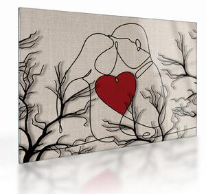 Kép - egy szerelmes pár (üvegen) (70x50 cm)
