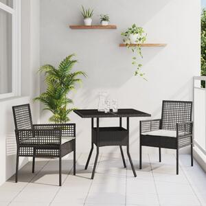 Kert étkező szett 3 pcs Szürke polirattan