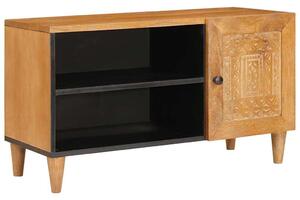 TV szekrény ajtóval Világosbarna 80 x 33 x 46 cm tömör mangófa