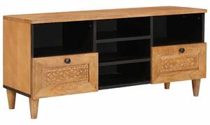 TV szekrény fiókkal Világosbarna 100 x 33 x 46 cm tömör mangófa