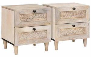 Éjjeliszekrény 2 pcs Fehér 40 x 33 x 46 cm Szerelt Fa