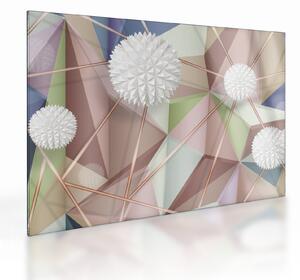 Kép - 3D absztrakció pasztell színekben (üvegen) (70x50 cm)