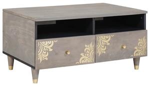 Dohányzóasztal with Drawer Szürke 80 x 54 x 40 cm tömör mangófa