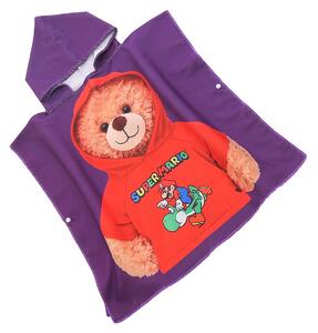 Gyermek poncsó TEDDY MARIO lila Méret: 60 x 120 cm