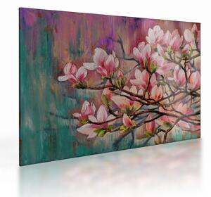 Kép - olajfestmény, virágzó Sakura (üvegen) (70x50 cm)