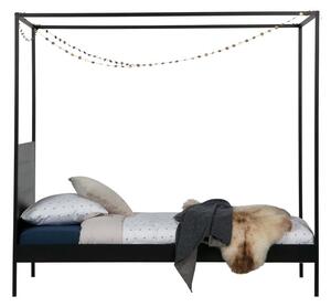 Dani fekete baldachinos ágy, 90 x 200 cm - WOOOD