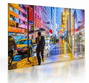 Kép - Város neonfényben (üvegen) (70x50 cm)